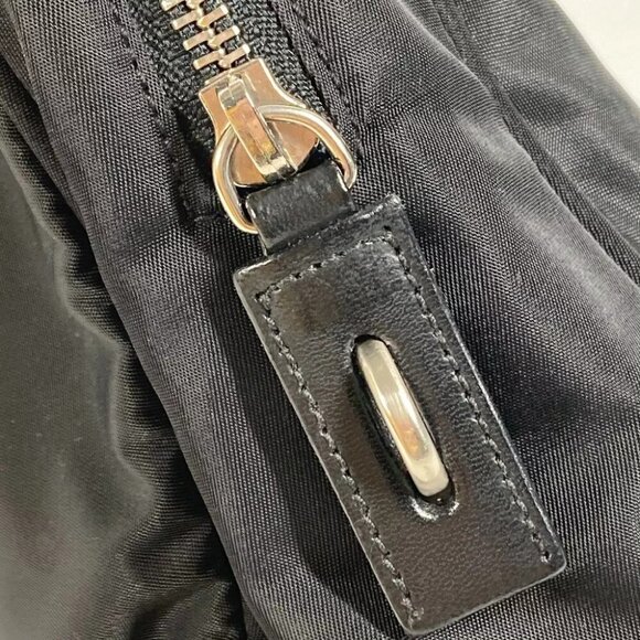 Auth PRADA triangle logo plate Bag Hand Bag Nylon Black - Picture 11 of 16